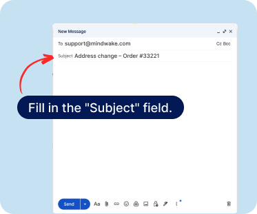 Screenshot showing subject line field